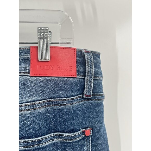 Judy Blue Buffalo Plaid Cuffed Mid-Rise Boyfriend Jeans Sz 14 - Picture 5 of 8